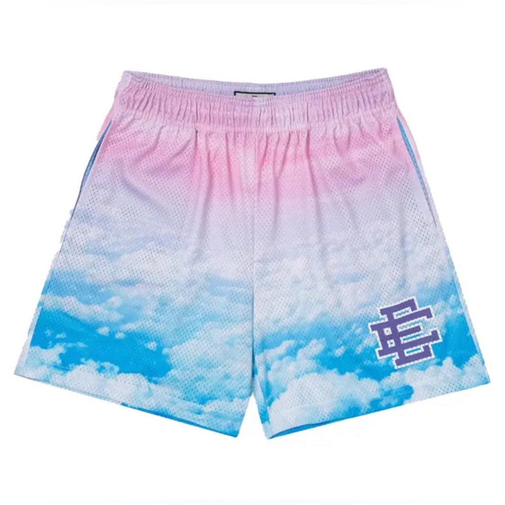 Eric Emanuel Basic Shorts Blue Pink Clouds